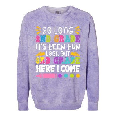  So Long 2nd Grade it's Been Fun | Funny Last Day of School Colorblast Crewneck Sweatshirt