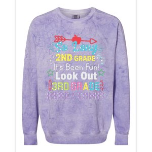 So Long 2nd Grade Look Out Grad Hello 3rd Grade Colorblast Crewneck Sweatshirt