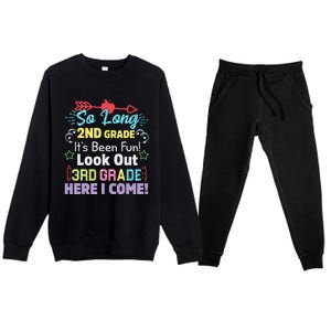 So Long 2nd Grade Look Out Grad Hello 3rd Grade Premium Crewneck Sweatsuit Set