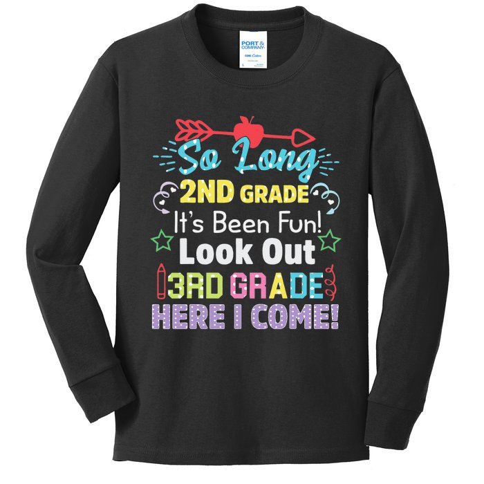 So Long 2nd Grade Look Out Grad Hello 3rd Grade Kids Long Sleeve Shirt