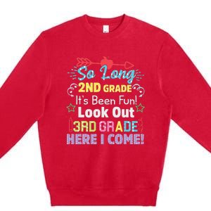 So Long 2nd Grade Look Out Grad Hello 3rd Grade Premium Crewneck Sweatshirt