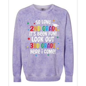 So Long 2nd Grade Look Out Kindergarten Funny Graduation Colorblast Crewneck Sweatshirt