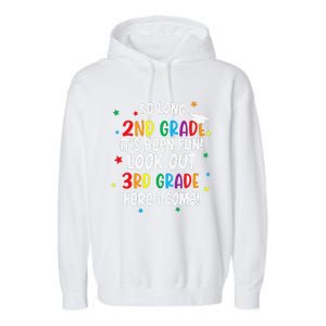 So Long 2nd Grade Look Out Kindergarten Funny Graduation Garment-Dyed Fleece Hoodie