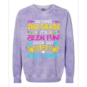 So Long 2nd Grade Graduation Look Out 3rd Grade Here I Come Colorblast Crewneck Sweatshirt