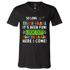 So Long 3rd Grade Look Out 4th Grade Here I Come Students V-Neck T-Shirt