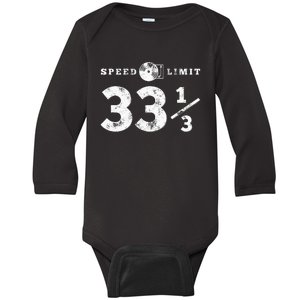 Speed Limit 33 13 Vinyl For Music Record Collector Baby Long Sleeve Bodysuit