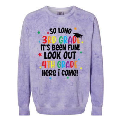 So Long 3rd Grade Look Out Kindergarten Funny Graduation Gift Colorblast Crewneck Sweatshirt