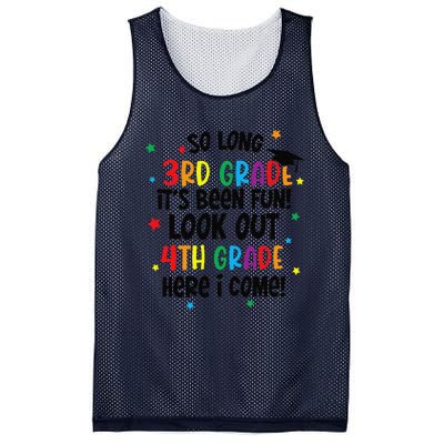 So Long 3rd Grade Look Out Kindergarten Funny Graduation Gift Mesh Reversible Basketball Jersey Tank