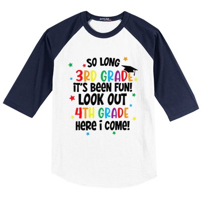 So Long 3rd Grade Look Out Kindergarten Funny Graduation Gift Baseball Sleeve Shirt