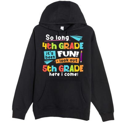 So Long 4th Grade 5th Grade Here I Come Graduation Boy Premium Pullover Hoodie