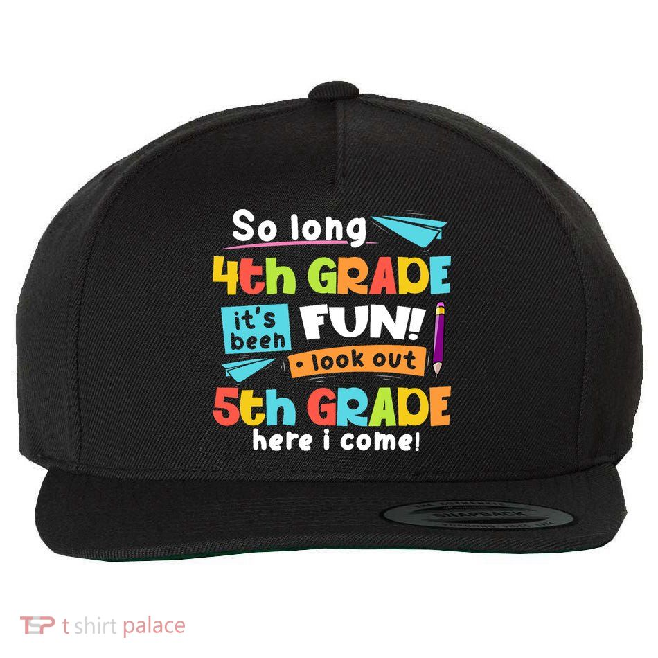 So Long 4th Grade 5th Grade Here I Come Graduation Boy Wool Snapback Cap