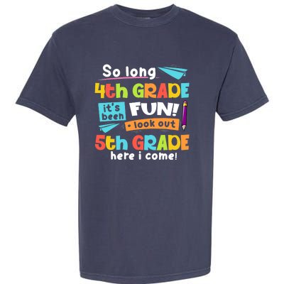 So Long 4th Grade 5th Grade Here I Come Graduation Boy Garment-Dyed Heavyweight T-Shirt