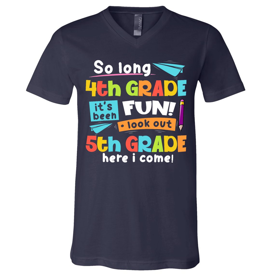 So Long 4th Grade 5th Grade Here I Come Graduation Boy V-Neck T-Shirt
