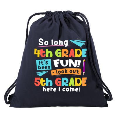 So Long 4th Grade 5th Grade Here I Come Graduation Boy Drawstring Bag