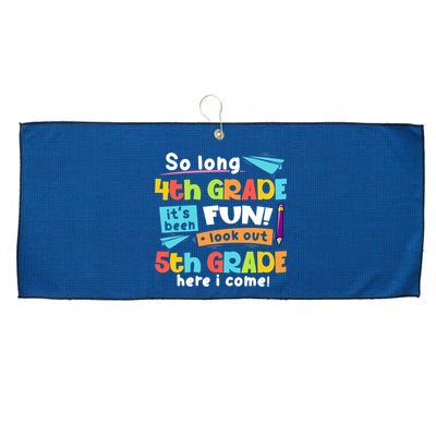 So Long 4th Grade 5th Grade Here I Come Graduation Boy Large Microfiber Waffle Golf Towel
