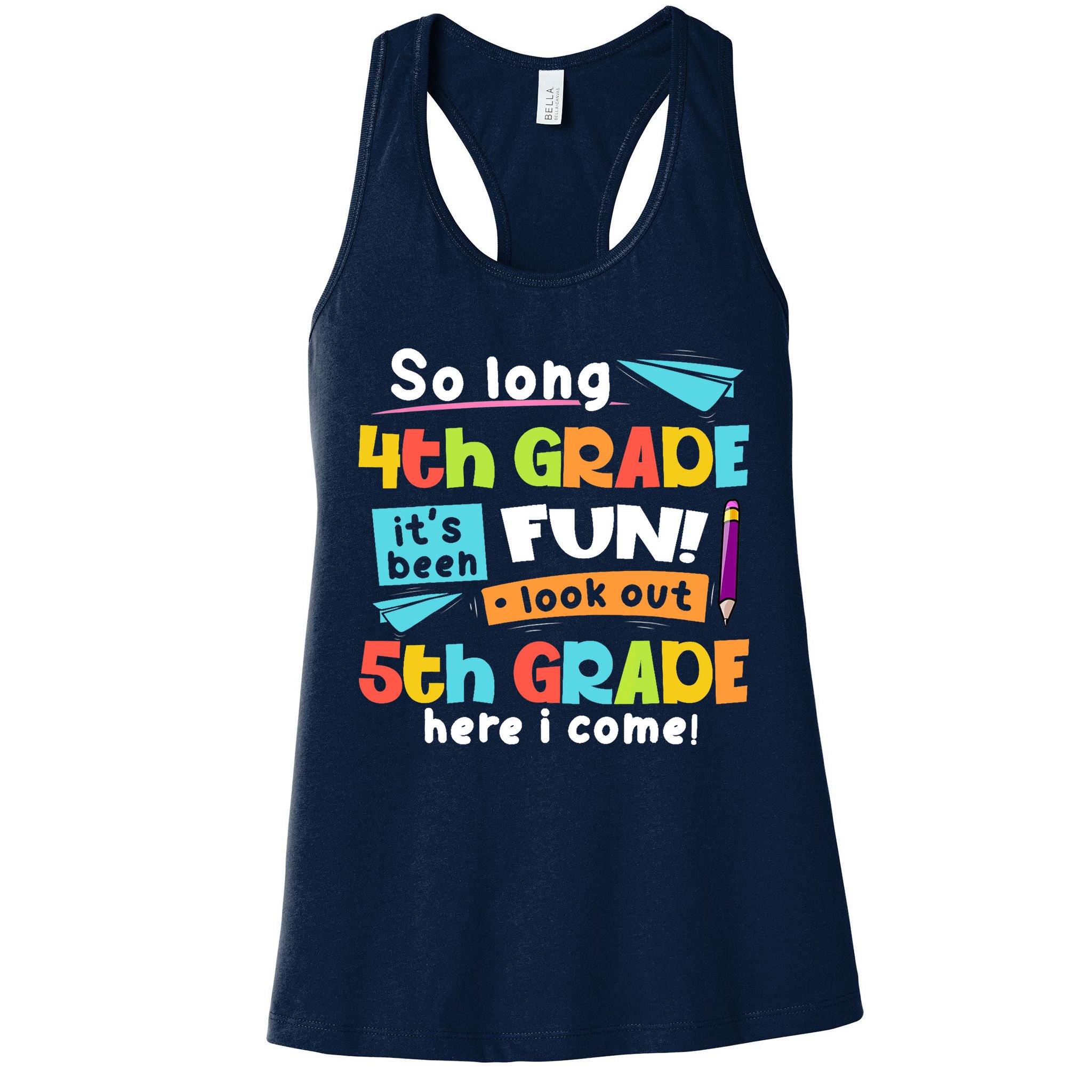So Long 4th Grade 5th Grade Here I Come Graduation Boy Womens Tank Top