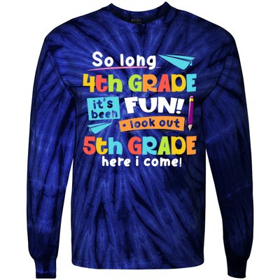 So Long 4th Grade 5th Grade Here I Come Graduation Boy Tie-Dye Long Sleeve Shirt