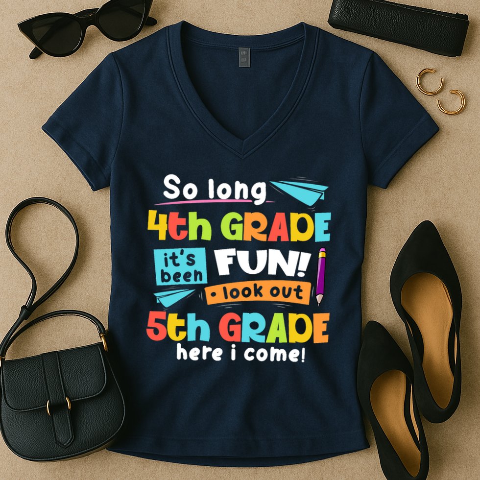 So Long 4th Grade 5th Grade Here I Come Graduation Boy Women's V-Neck T-Shirt