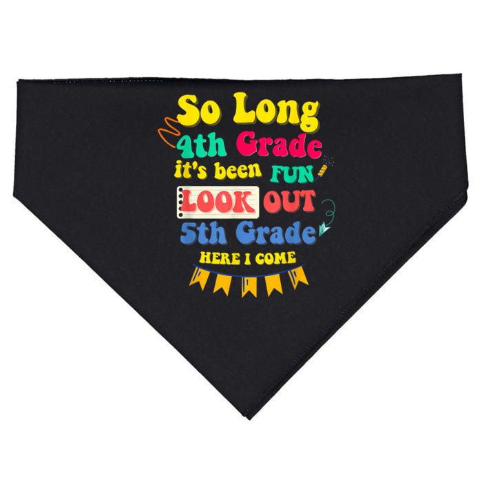 So Long 4th Grade 5th Grade Here I Come Graduation USA-Made Doggie Bandana