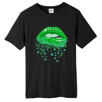 Sexy Lips 420 Cannabis Marijuana Weed Pot Leaf Lover Gift Tall Fusion ChromaSoft Performance T-Shirt