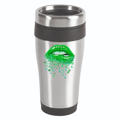 Sexy Lips 420 Cannabis Marijuana Weed Pot Leaf Lover Gift 16oz Travel Tumbler