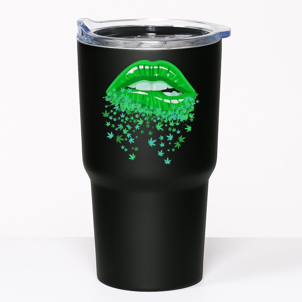 Sexy Lips 420 Cannabis Marijuana Weed Pot Leaf Lover Gift Tumbler