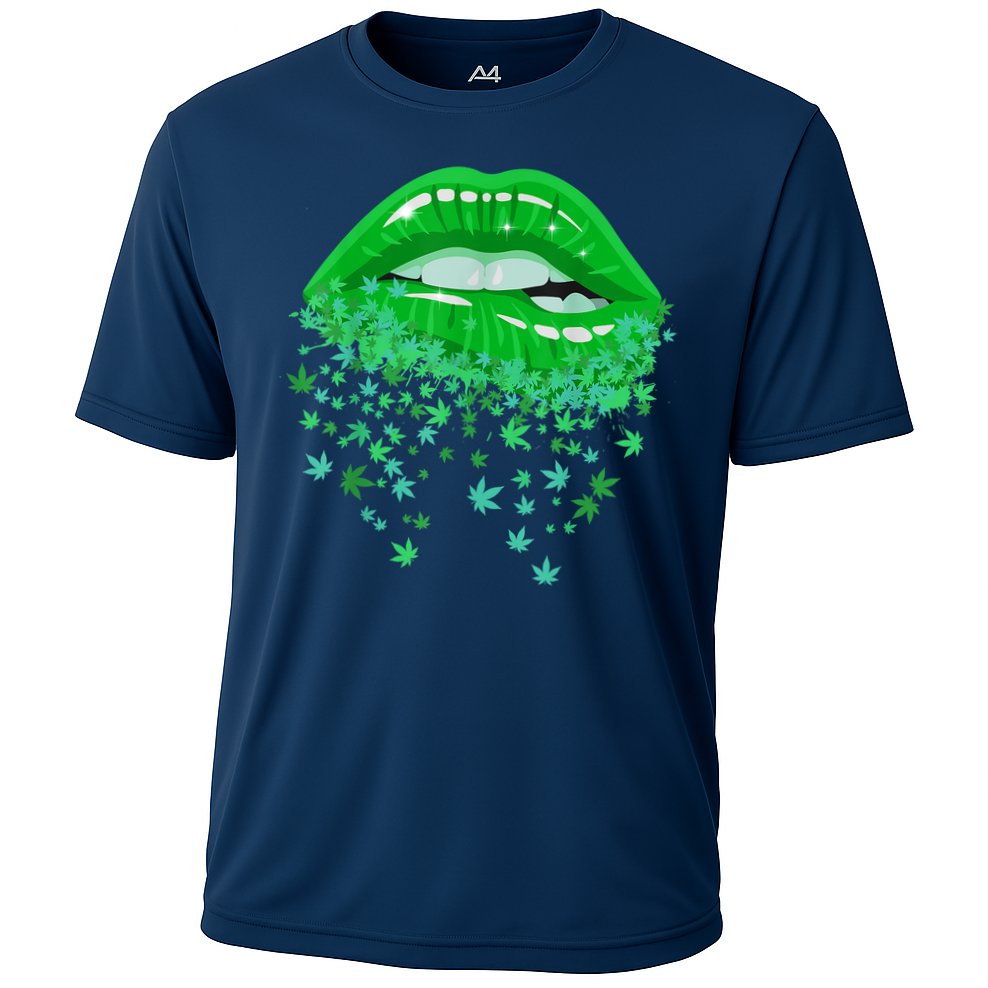 Sexy Lips 420 Cannabis Marijuana Weed Pot Leaf Lover Gift Performance Shirt
