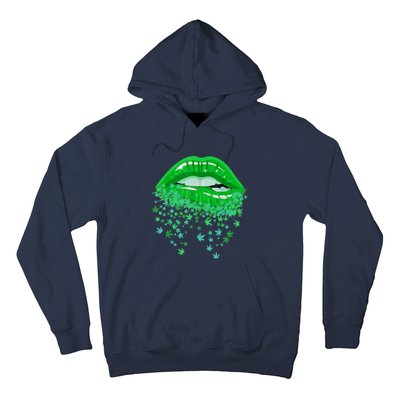 Sexy Lips 420 Cannabis Marijuana Weed Pot Leaf Lover Gift Hoodie