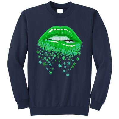 Sexy Lips 420 Cannabis Marijuana Weed Pot Leaf Lover Gift Sweatshirt