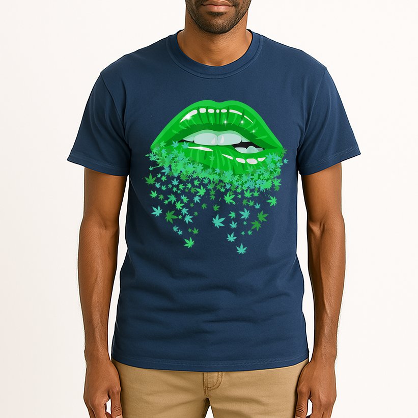 Sexy Lips 420 Cannabis Marijuana Weed Pot Leaf Lover Gift Tall T-Shirt