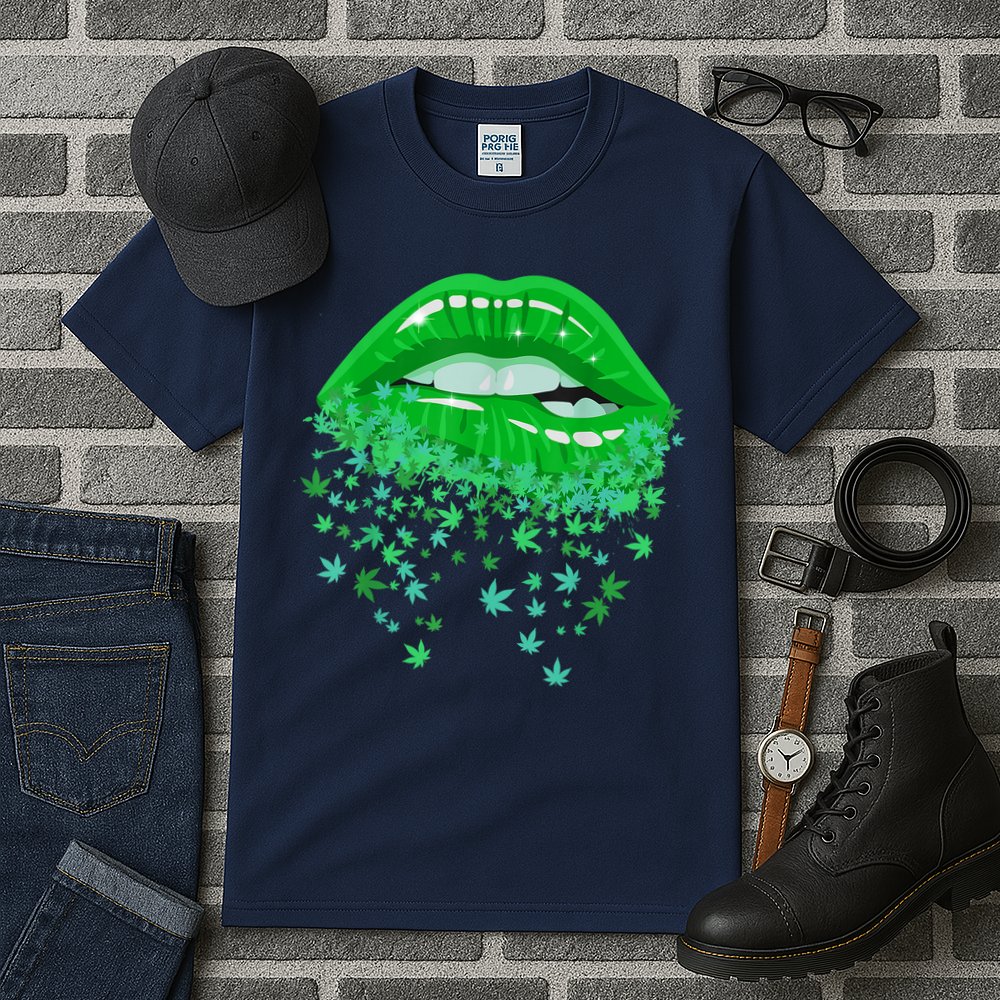 Sexy Lips 420 Cannabis Marijuana Weed Pot Leaf Lover Gift Tall T-Shirt