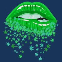 Sexy Lips 420 Cannabis Marijuana Weed Pot Leaf Lover Gift Drawstring Bag