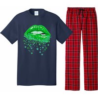 Sexy Lips 420 Cannabis Marijuana Weed Pot Leaf Lover Gift Pajama Set