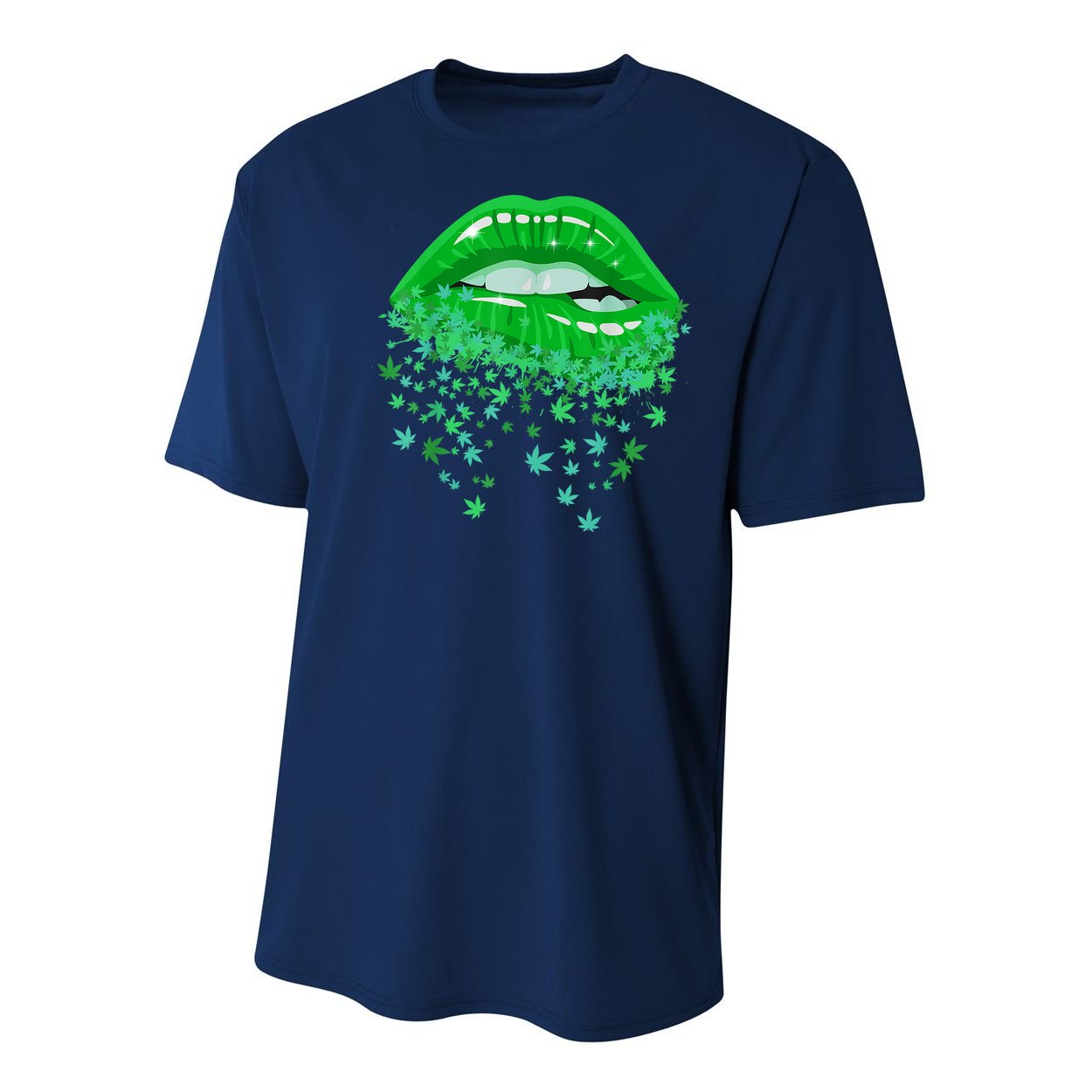 Sexy Lips 420 Cannabis Marijuana Weed Pot Leaf Lover Gift Youth Performance Sprint T-Shirt