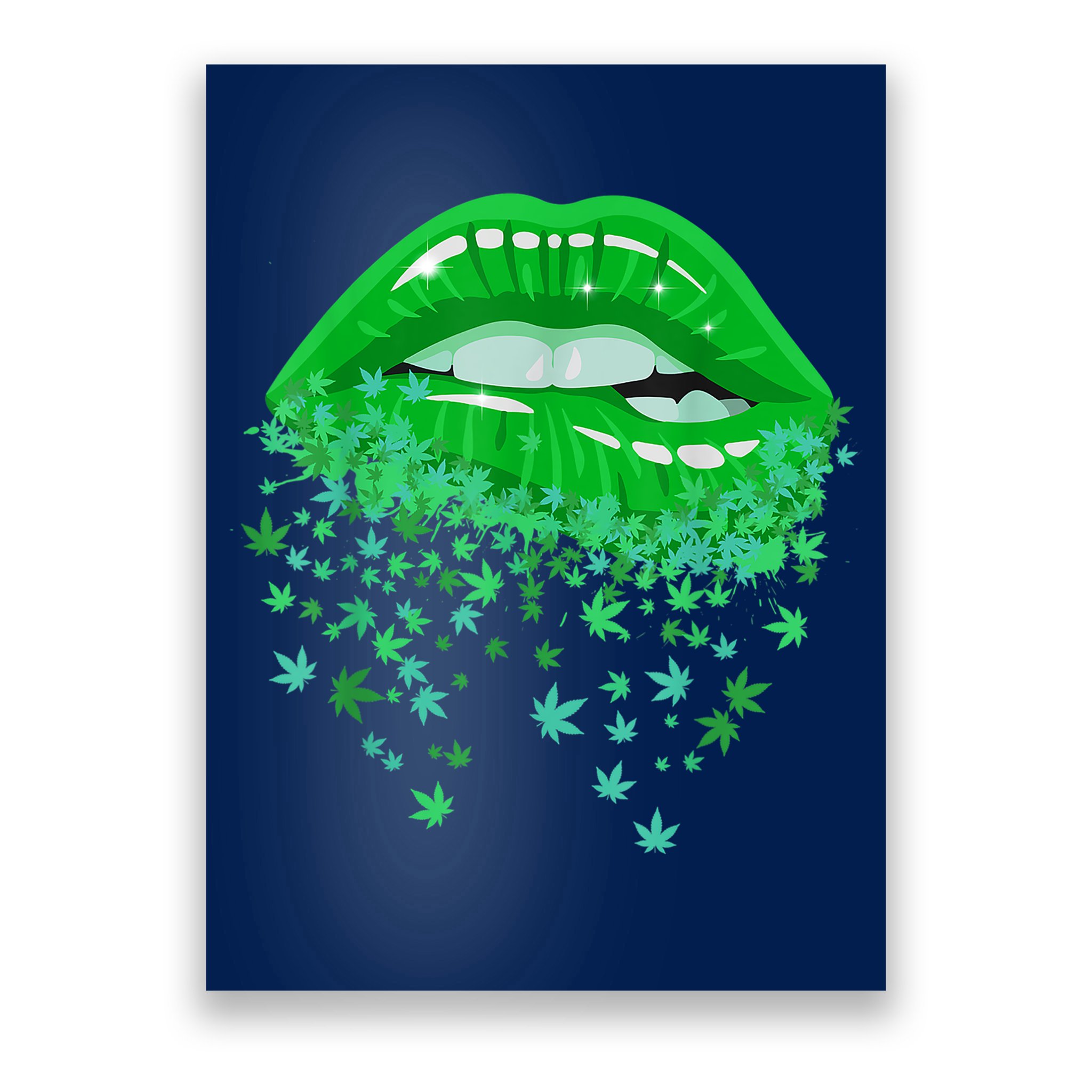 Sexy Lips 420 Cannabis Marijuana Weed Pot Leaf Lover Gift Poster