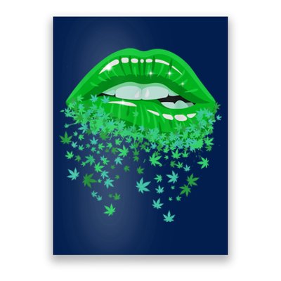 Sexy Lips 420 Cannabis Marijuana Weed Pot Leaf Lover Gift Poster