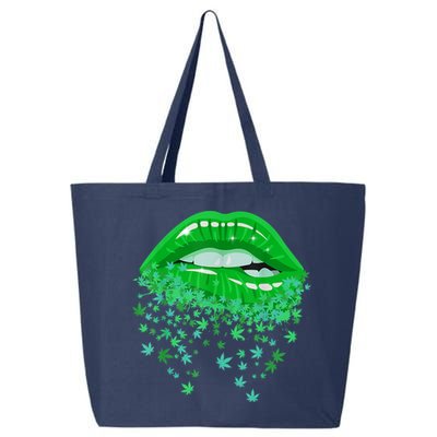 Sexy Lips 420 Cannabis Marijuana Weed Pot Leaf Lover Gift 25L Jumbo Tote