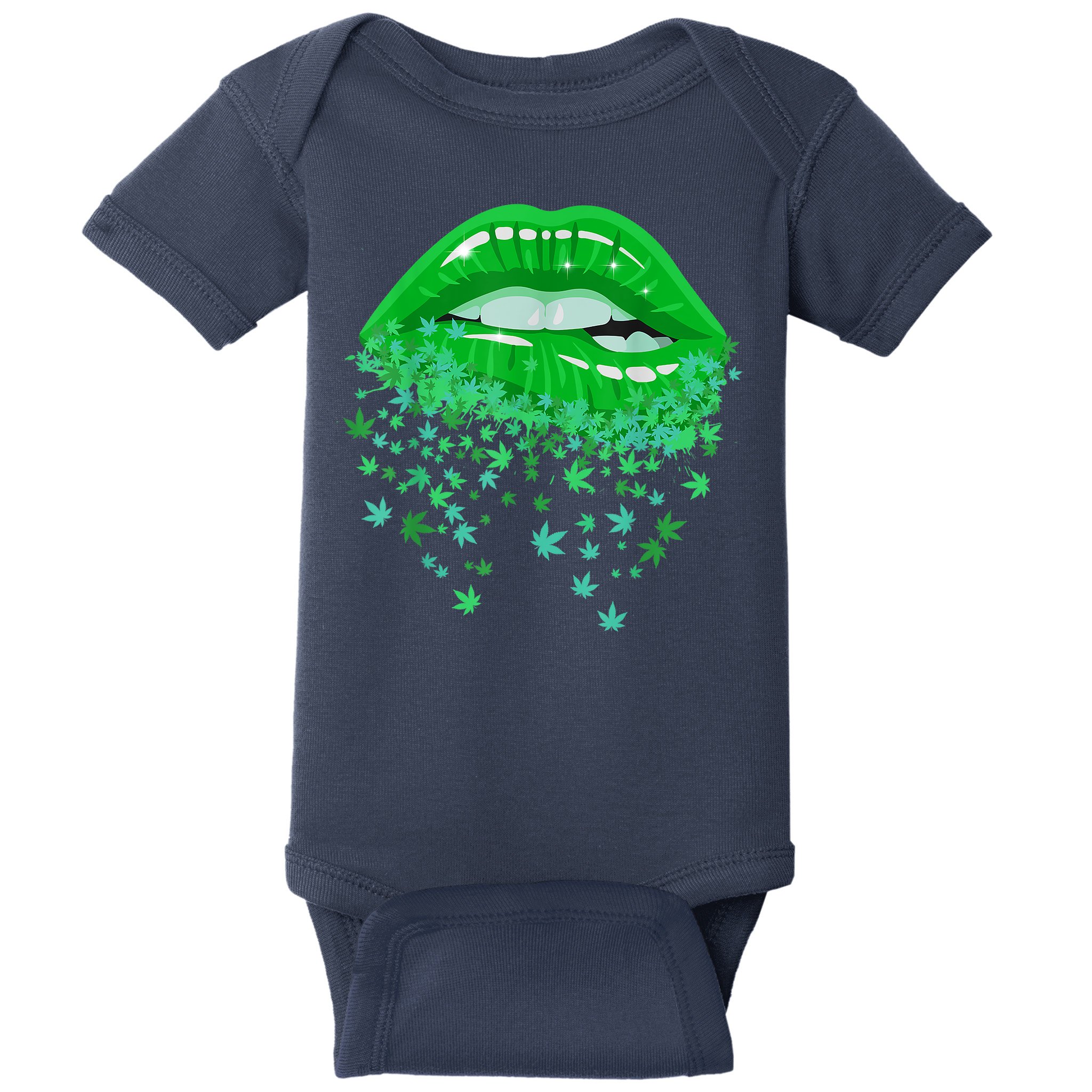 Sexy Lips 420 Cannabis Marijuana Weed Pot Leaf Lover Gift Baby Bodysuit