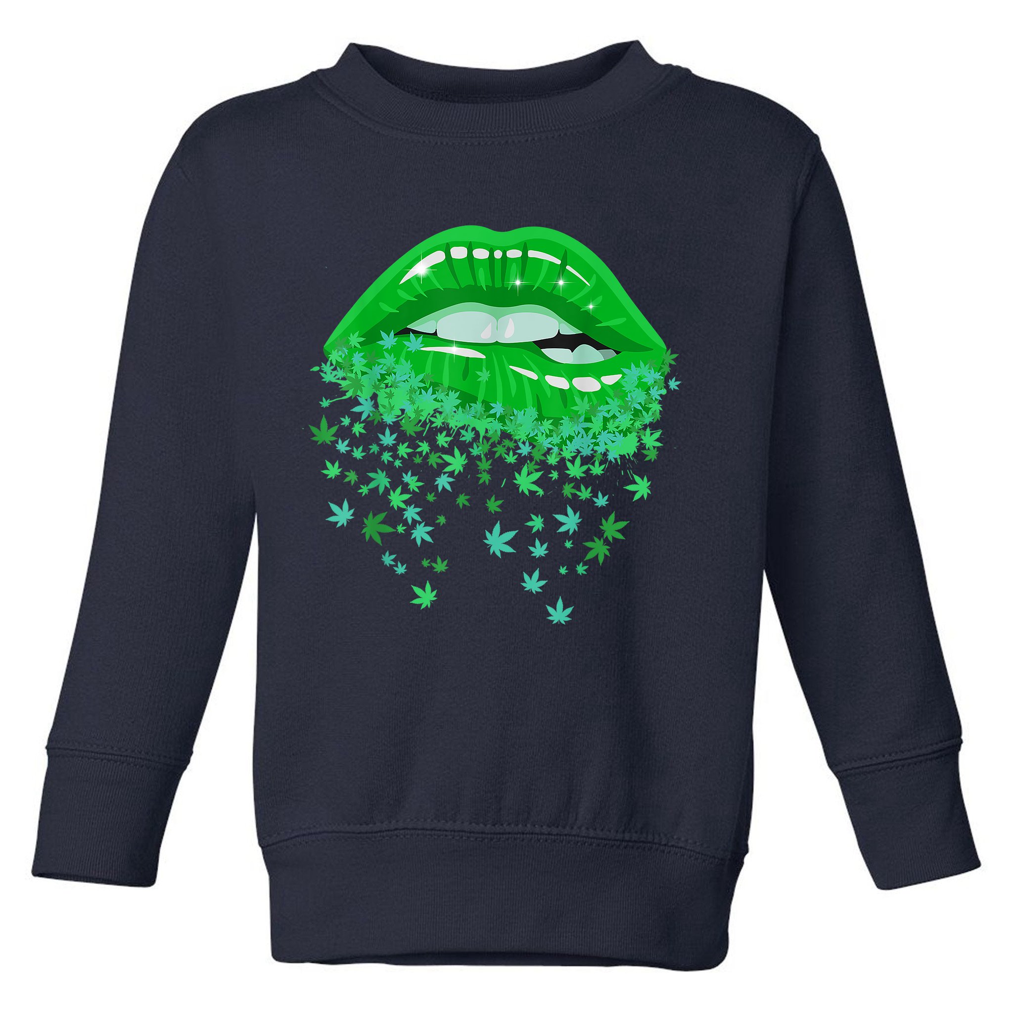 Sexy Lips 420 Cannabis Marijuana Weed Pot Leaf Lover Gift Toddler Sweatshirt
