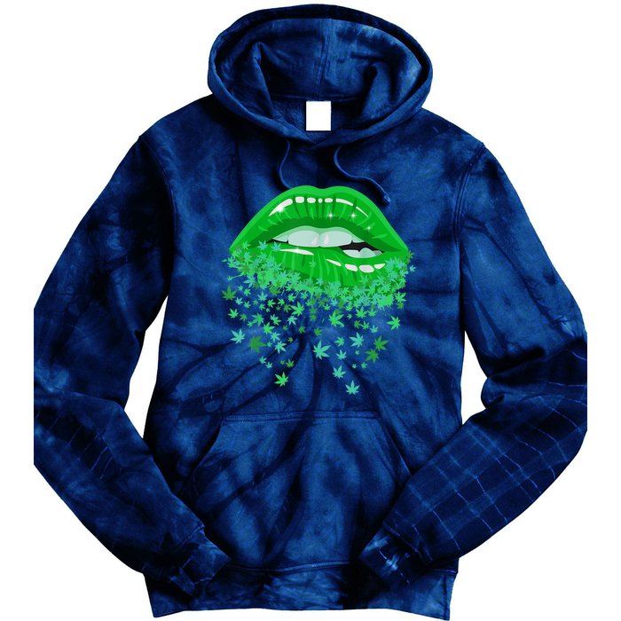 Sexy Lips 420 Cannabis Marijuana Weed Pot Leaf Lover Gift Tie Dye Hoodie