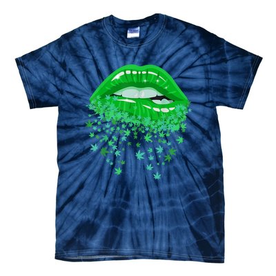 Sexy Lips 420 Cannabis Marijuana Weed Pot Leaf Lover Gift Tie-Dye T-Shirt