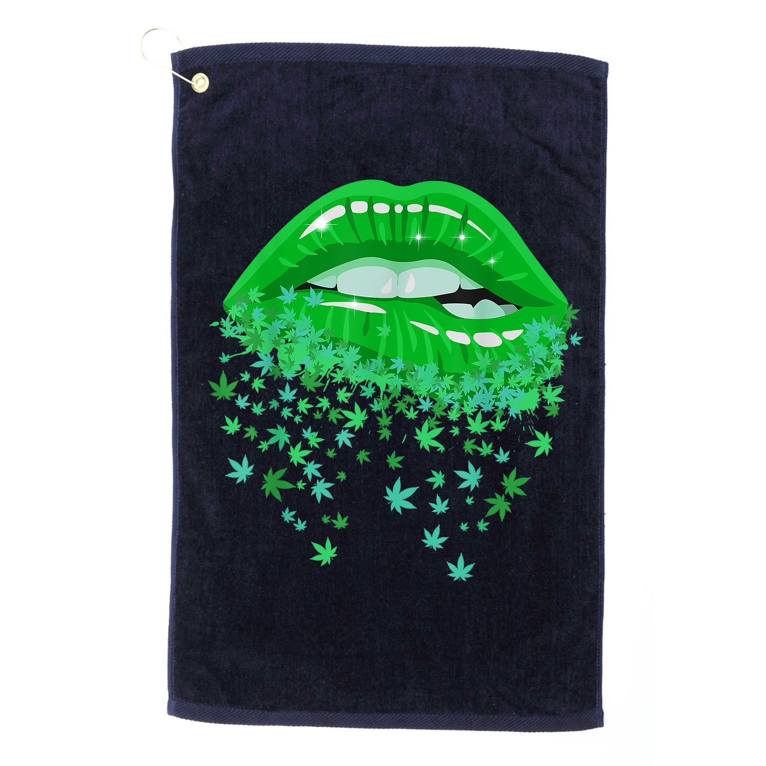 Sexy Lips 420 Cannabis Marijuana Weed Pot Leaf Lover Gift Golf Towel