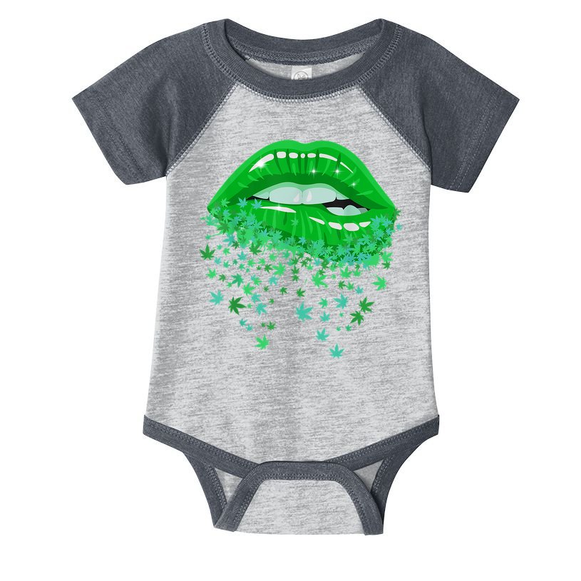 Sexy Lips 420 Cannabis Marijuana Weed Pot Leaf Lover Gift Infant Baby Jersey Bodysuit