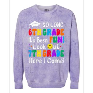 So Long 6th Grade 7th Grade Here I Come Back To School Kid Colorblast Crewneck Sweatshirt