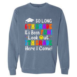 So Long 6th Grade 7th Grade Here I Come Back To School Kid Garment-Dyed Sweatshirt