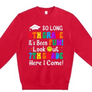 So Long 6th Grade 7th Grade Here I Come Back To School Kid Premium Crewneck Sweatshirt