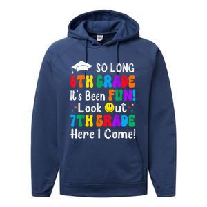 So Long 6th Grade 7th Grade Here I Come Back To School Kid Performance Fleece Hoodie