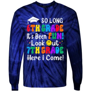 So Long 6th Grade 7th Grade Here I Come Back To School Kid Tie-Dye Long Sleeve Shirt