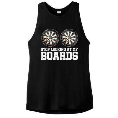 Stop Looking At My Board Dart Player Darting Dartboard 180 Ladies PosiCharge Tri-Blend Wicking Tank