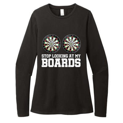 Stop Looking At My Board Dart Player Darting Dartboard 180 Womens CVC Long Sleeve Shirt